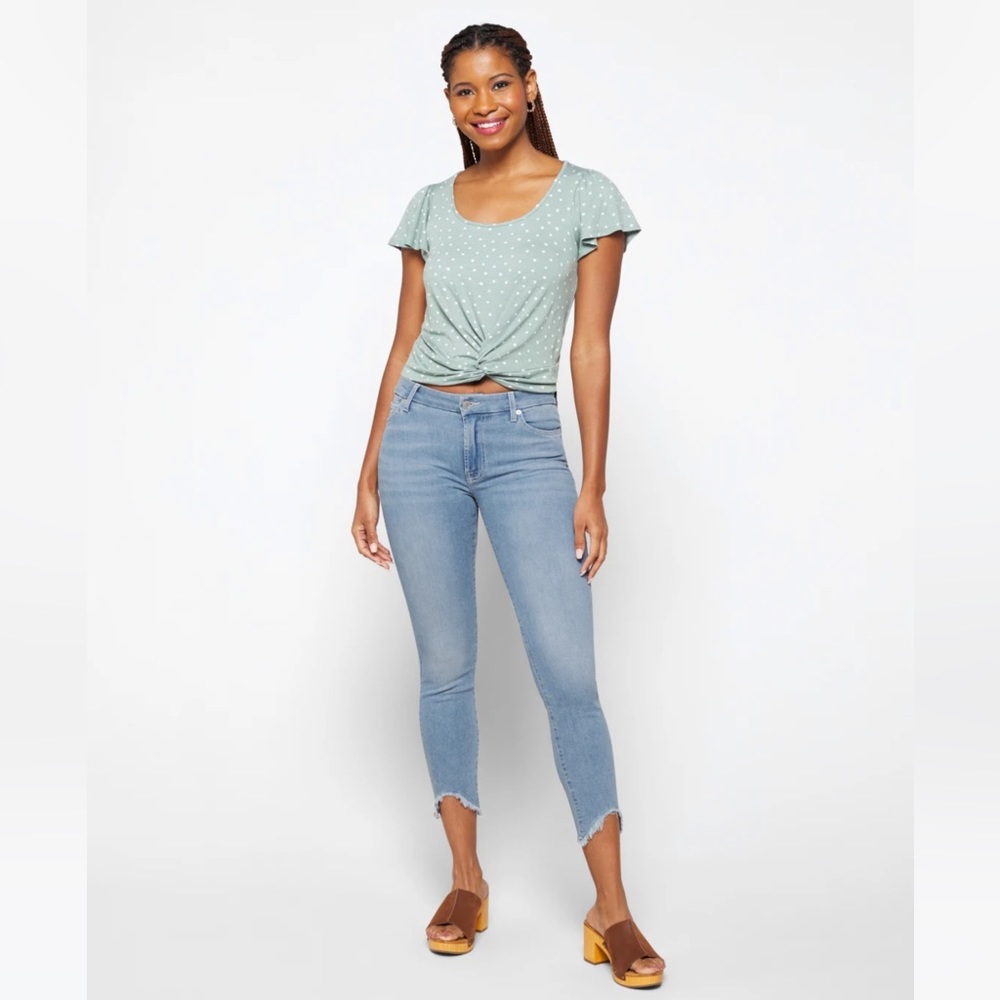 7 for All Mankind Ankle Skinny Wave Hem Jean